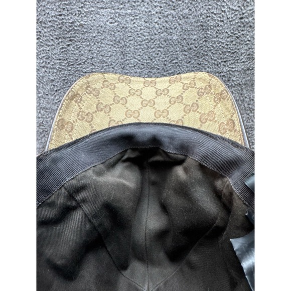 Gucci GG Canvas Adjustable Strap Baseball Hat With Web‎ Beige One Size - Picture 5 of 10